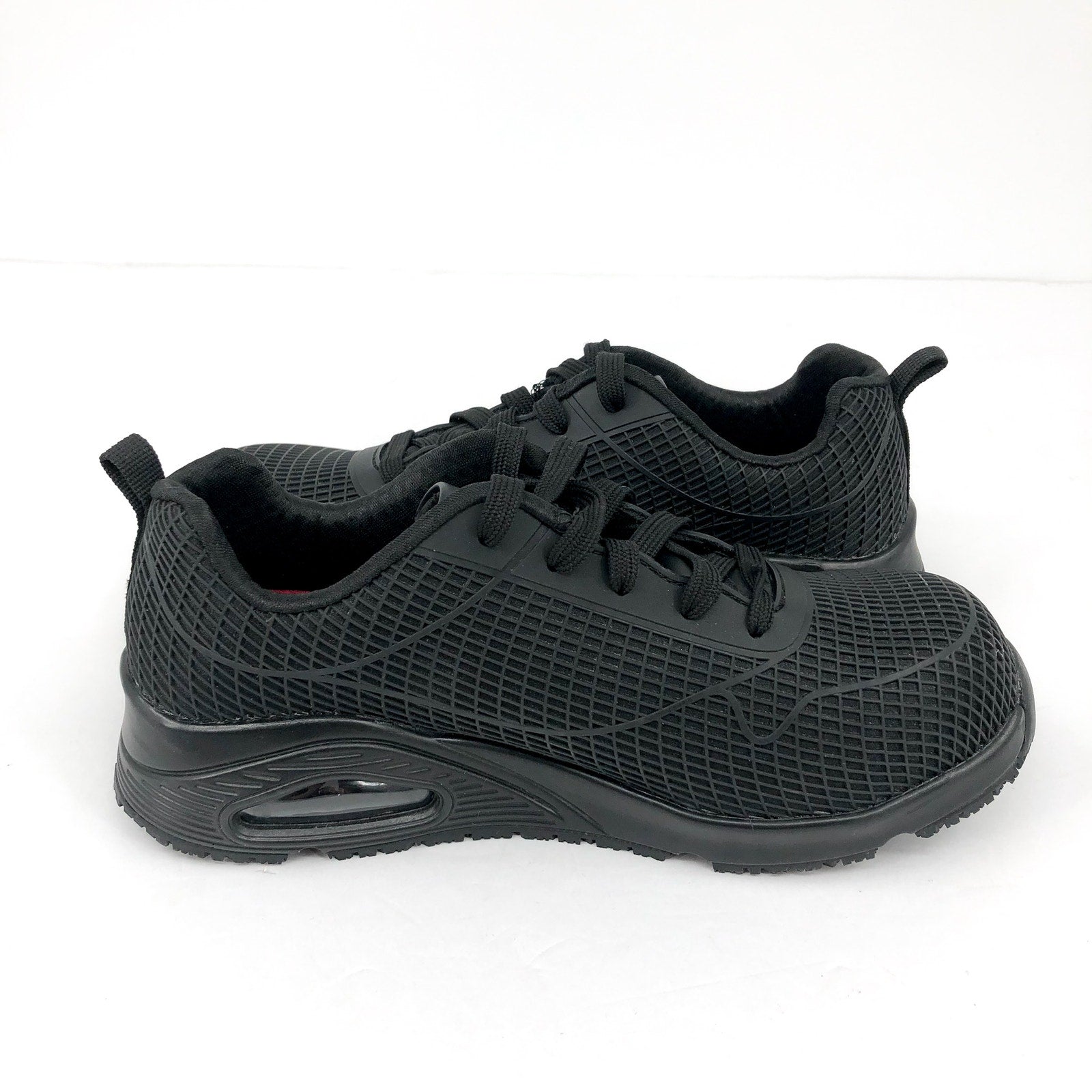 Skechers Work Womens Uno Deloney Shoes Size 5.5 Black Comp Toe NMT SR EH NIB
