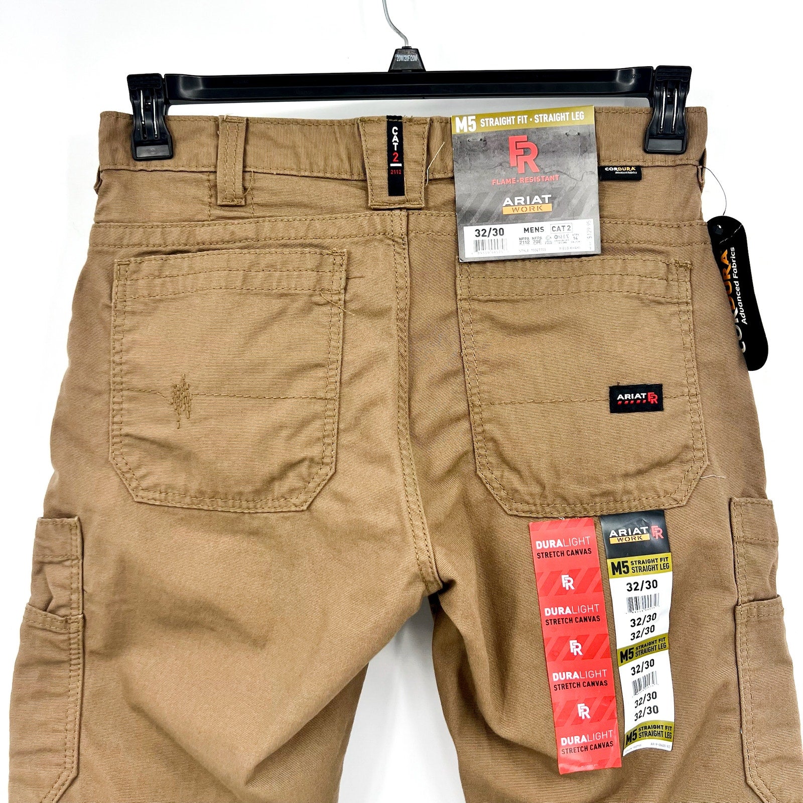 ARIAT Men FR M5 Stretch DuraLight Stackable Straight Pants 32x30 Field Khaki NWT