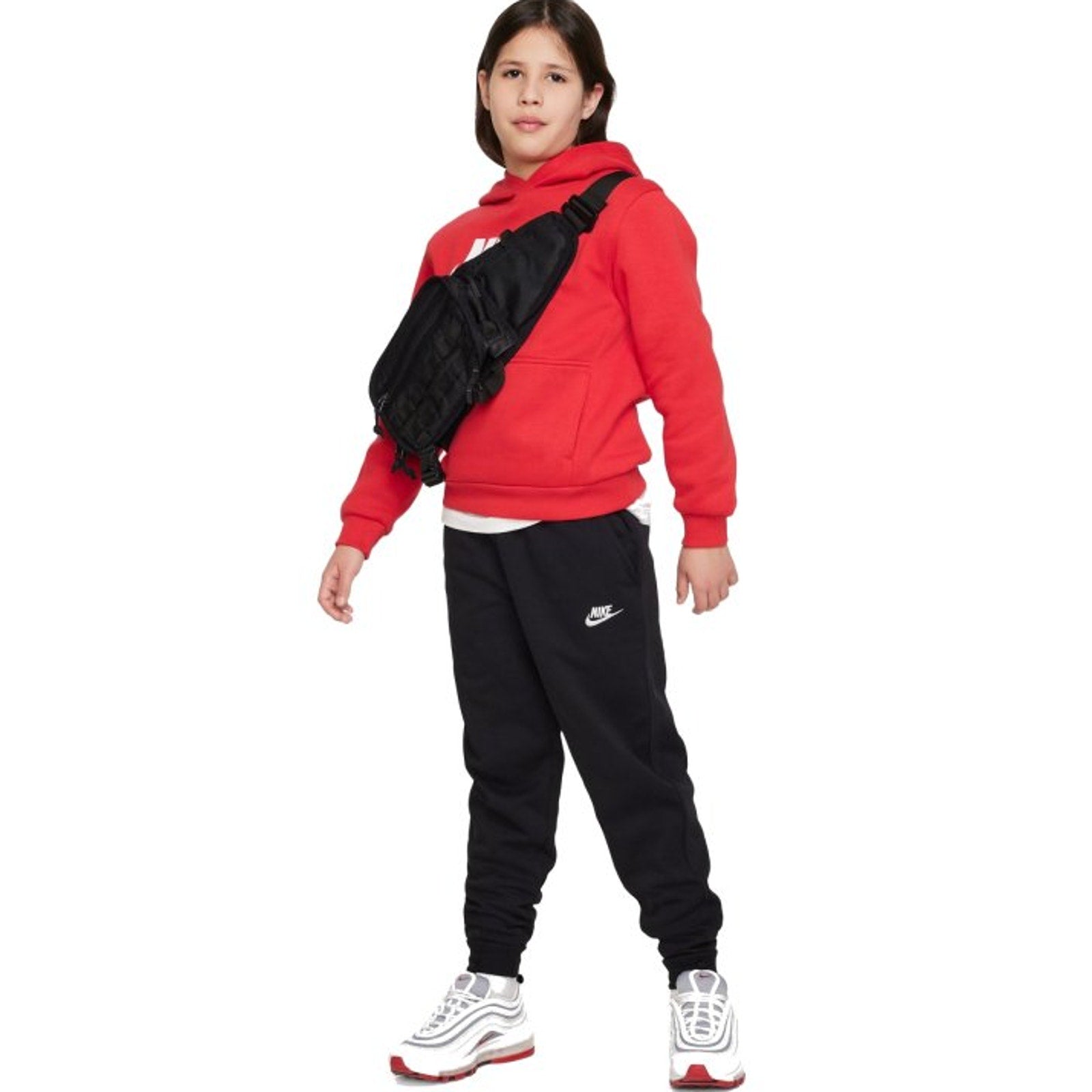 NIKE Kids Sportswear Club Fleece Joggers Pants Large Black White Boys Girls NWT