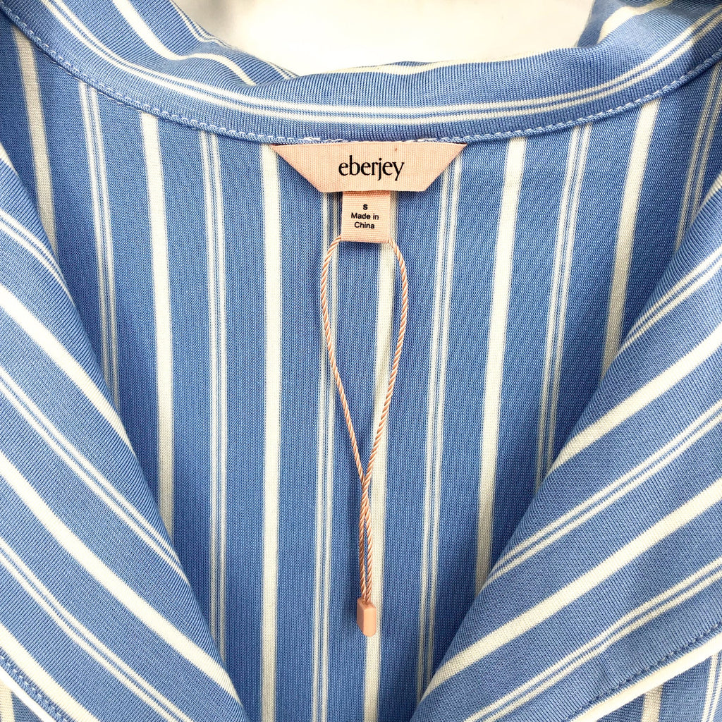 EBERJEY Womens Gisele Shorties PJ Set Small Blue Nordic Stripe Tencel Modal NWOT