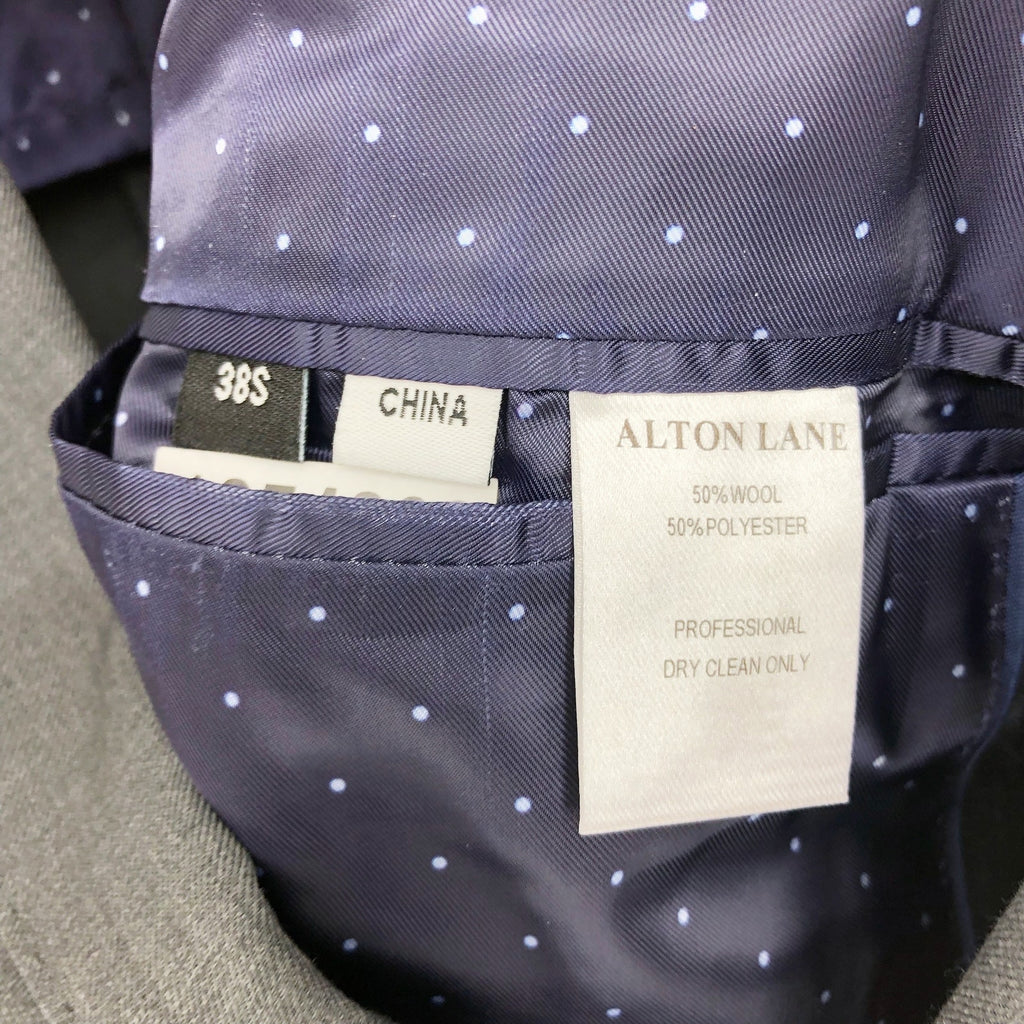 ALTON LANE Men's Tailored Fit Suit Jacket 38S Gray Wool Blend 2 Button NWOT