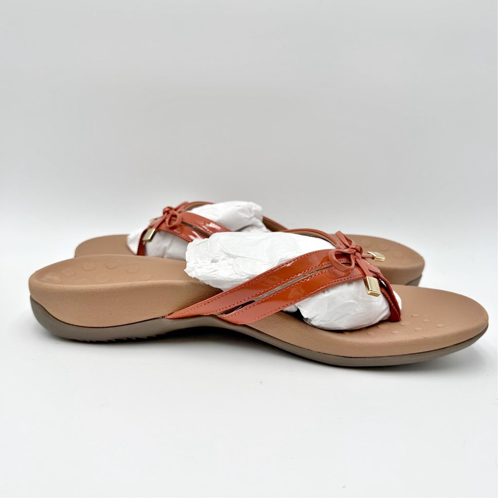 Vionic Womens Bella X Sandals Size 10 EU 41 Red Orange Flip Flops NWOB