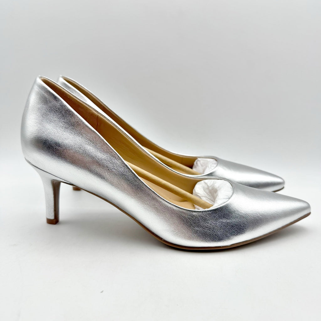 Naturalizer Womens Everly Pumps US 7.5 M EU 38 Silver Metallic Leather NIB