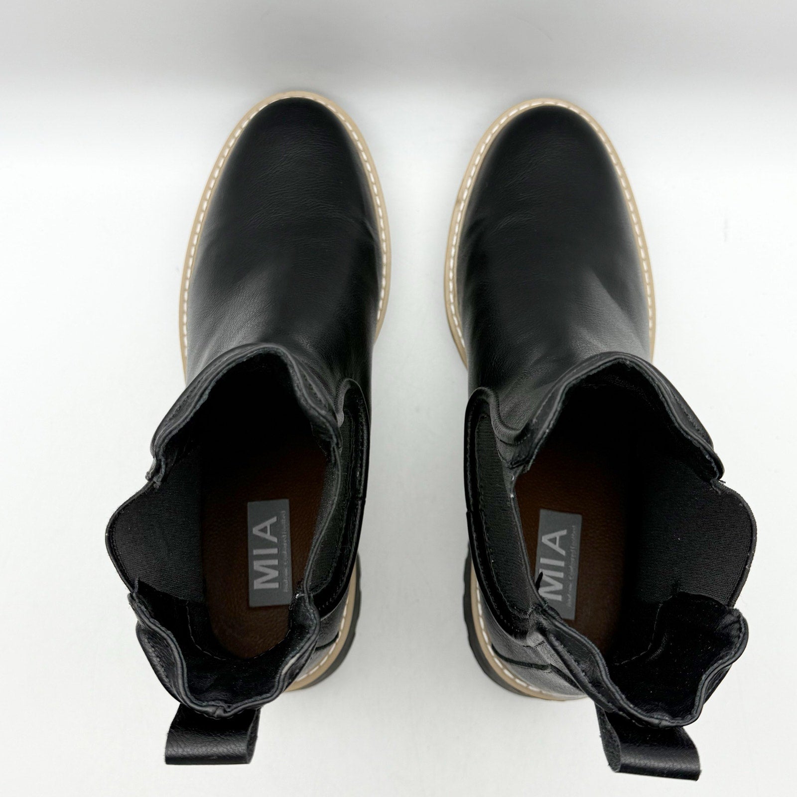 Mia Womens Noylynn Chelsea Boots US 9 M EU 40 Black Vegan Leather NIB