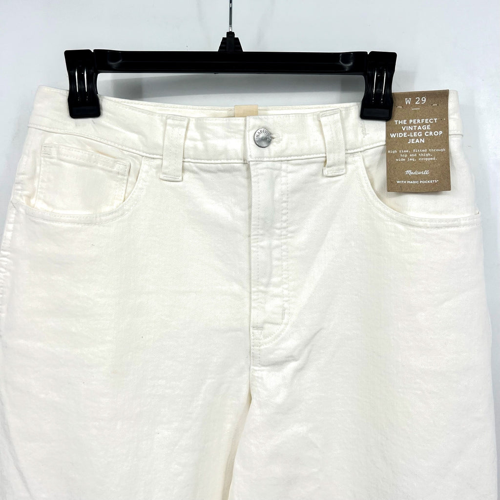 MADEWELL Womens Perfect Vintage Wide-Leg Crop Jeans Size 29 US 8 White NT995 NWT