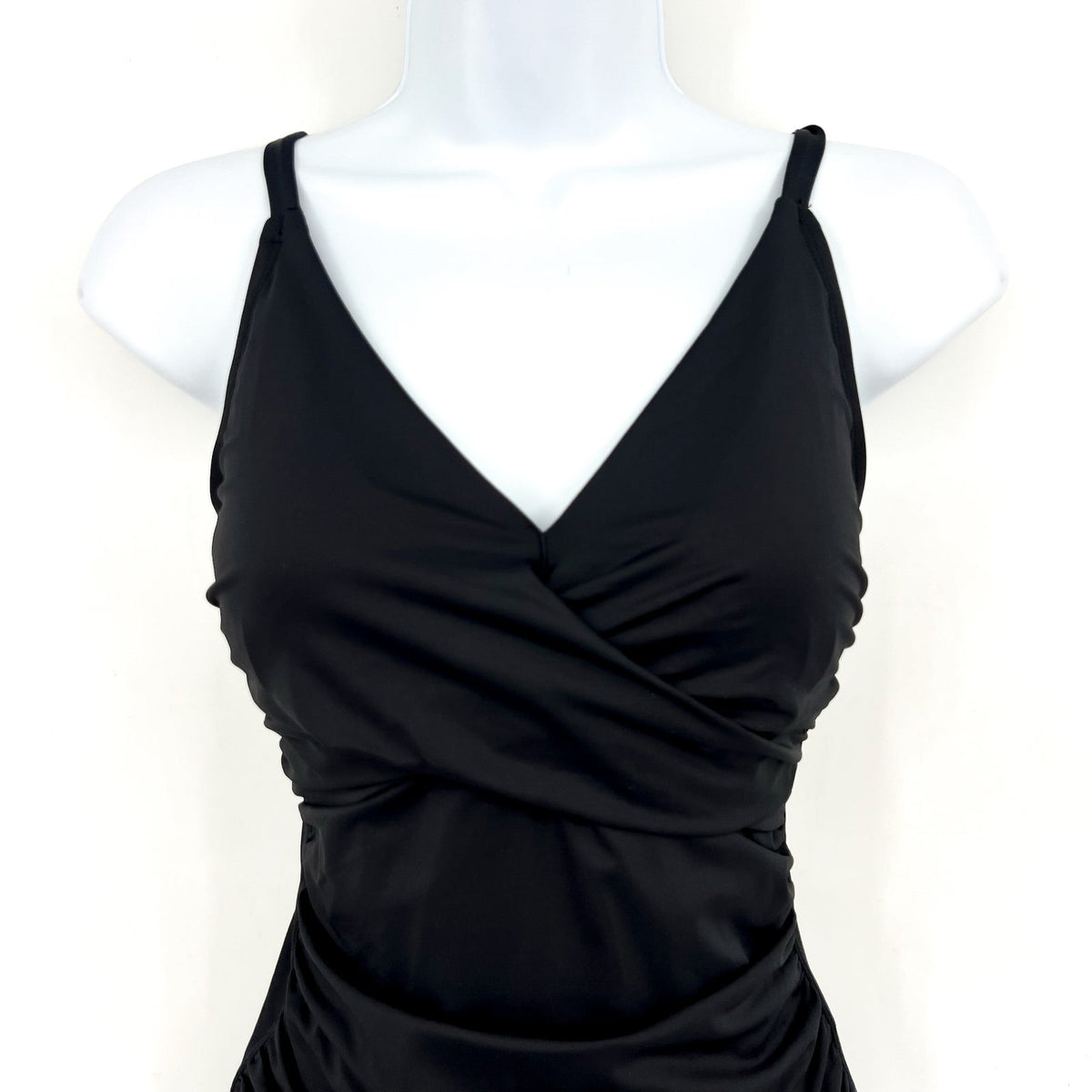 TOMMY BAHAMA Pearl Cross Front One-Piece Swimsuit Size 4 Black OTS  NWT