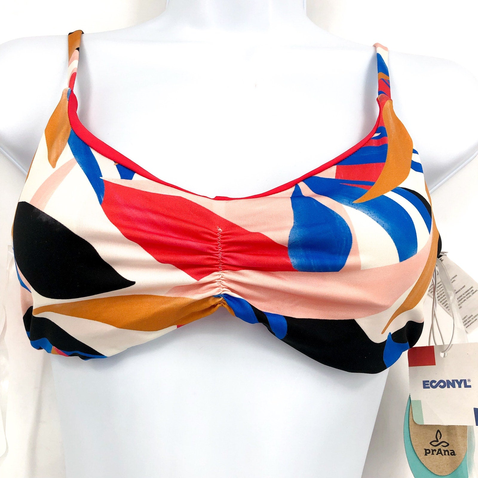 PRANA Women's Jess Reversible Bikini Top XS Pink Tropics Print Floral Swim NWT