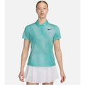 NIKE Womens Dri-FIT Short-Sleeve Golf Polo Shirt Small Blue Green Print NWT