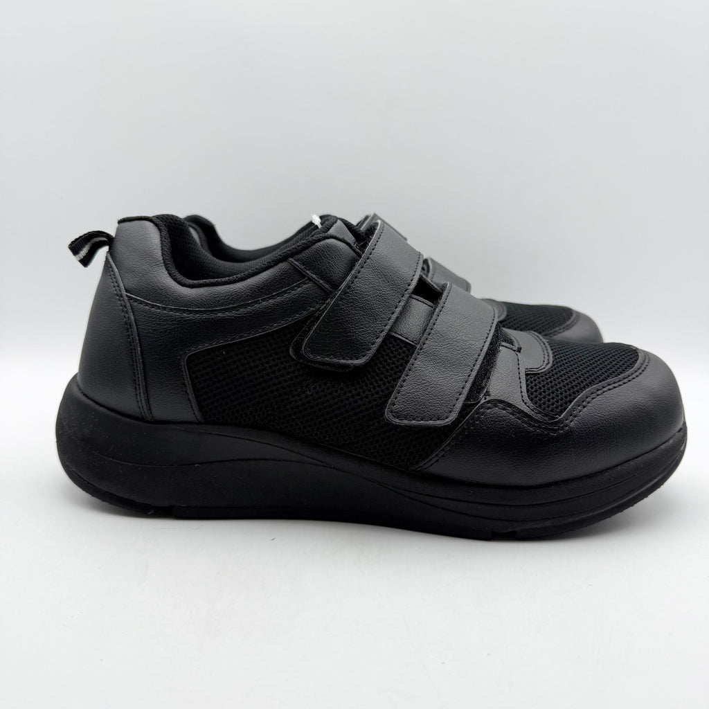 Drew Mens Contest Sneakers US 9.5 WIDE Black Fabric Hook and Loop SR NWOB