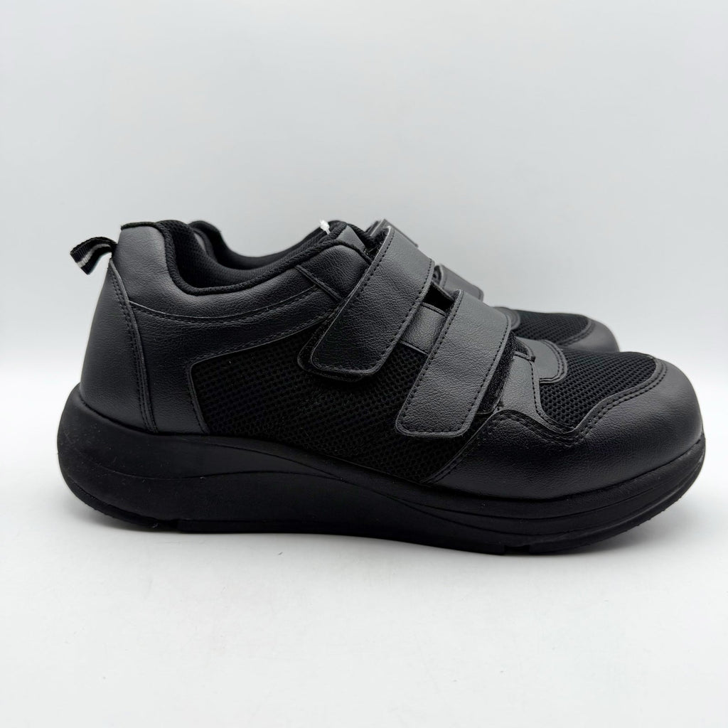 Drew Mens Contest Sneakers US 9.5 WIDE Black Fabric Hook and Loop SR NWOB