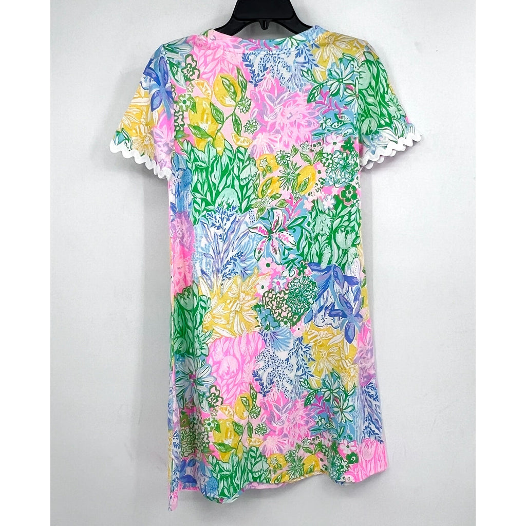 LILLY PULITZER Cody Short Sleeve Dress XS Pink Green Bright Delight Patch NWOT