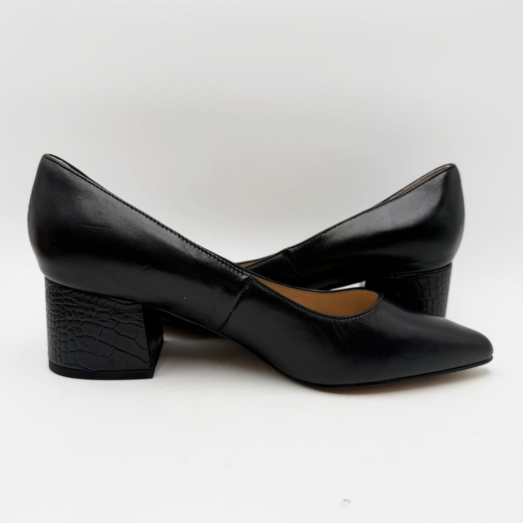 Franco Sarto Womens Callan Pumps Size 9 Black Pointed Toe Block Heel NWOB