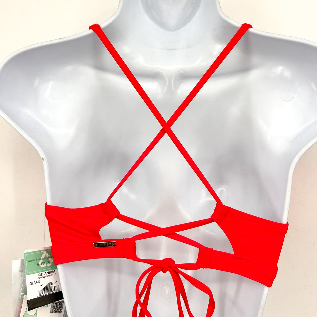 SUNSETS Women's Brandi Bralette Swim Top Small Red Geranium Multi-Wear NWT
