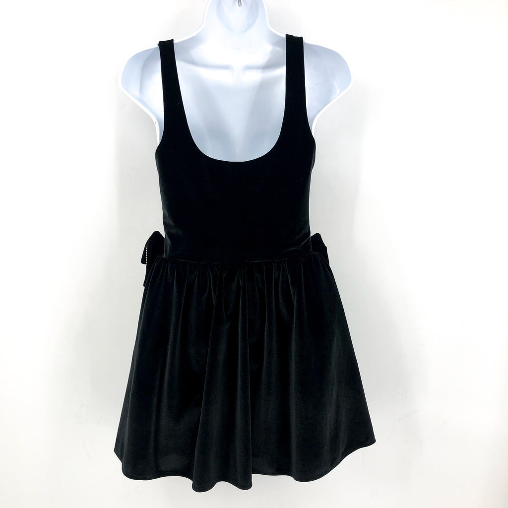 SHOW ME YOUR MUMU Women's Ricci Skort Dress Medium Black Velvet Bows NWT