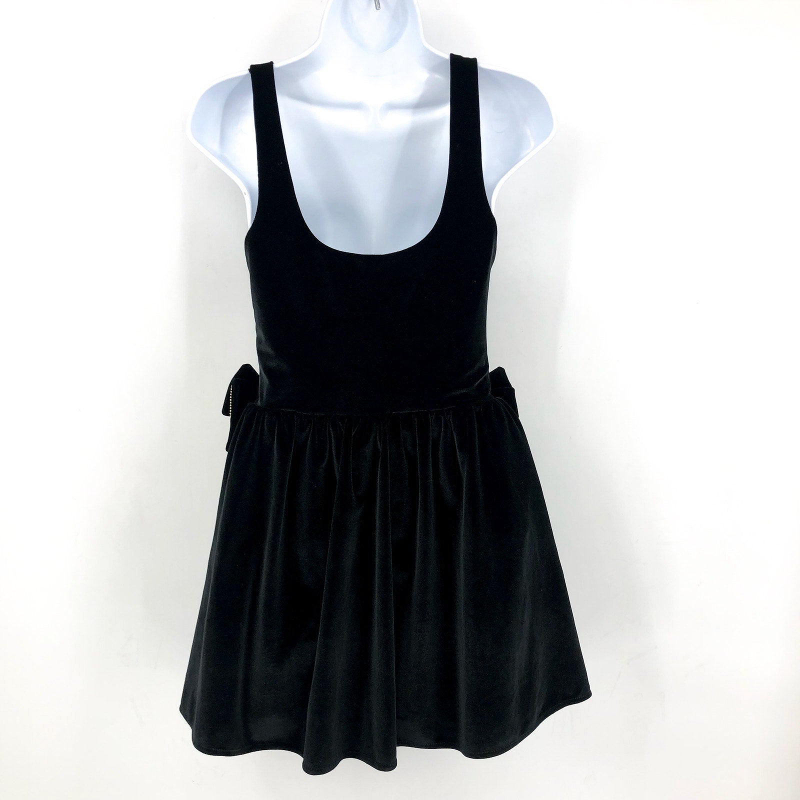 SHOW ME YOUR MUMU Women's Ricci Skort Dress Medium Black Velvet Bows NWT