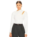 BCBGENERATION Women's Cutout Sweater Small White Marshmallow Small NWT
