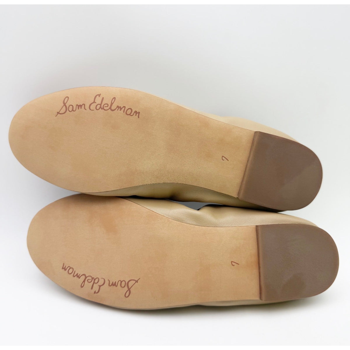 Sam Edelman Womens Felicia Cushioned Ballet Flats Size 7 Beige Leather NIB