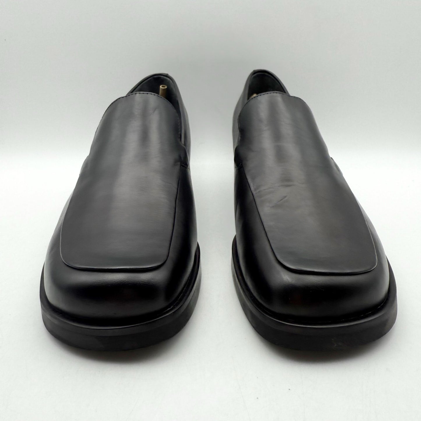 Franco Sarto Womens Bocca Loafers US 9.5 Wide EU 40.5 Black Leather Slip On NWOB