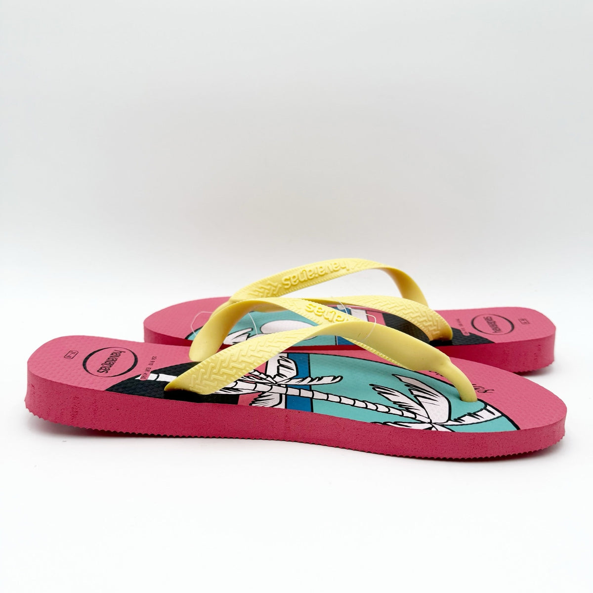 Havaianas Womens Top Vibes Flip Flops US 9-10 EU 39-40 Pink Tropical NWOB