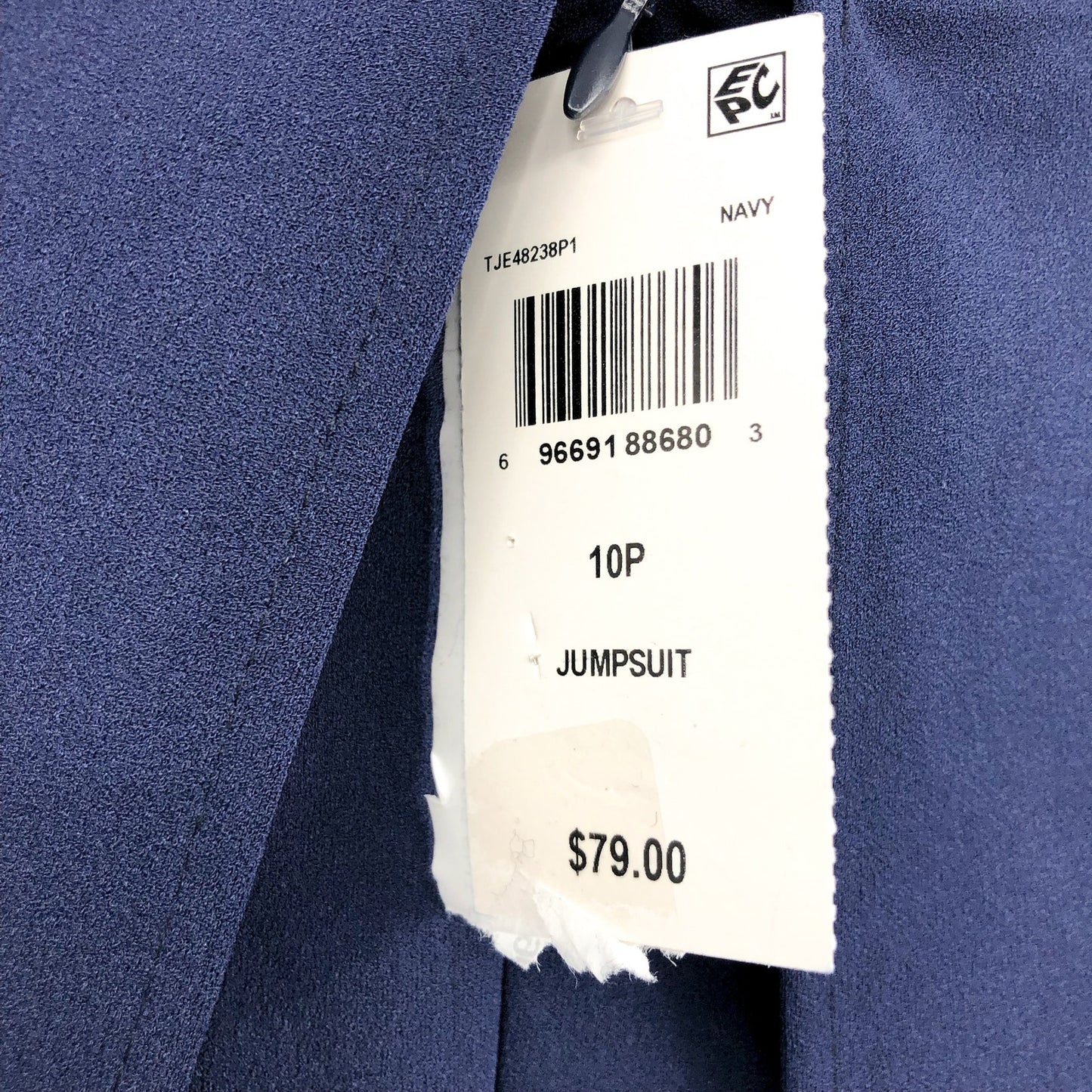 CONNECTED APPAREL Women's Navy Cape Wide Leg Formal Jumpsuit 10 Petite Navy NWT