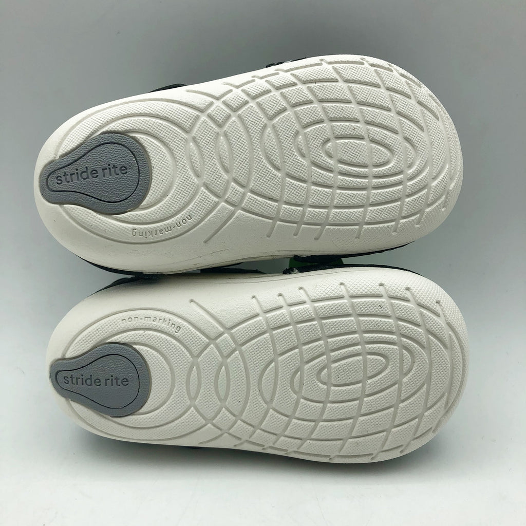 Stride Rite Baby Toddler Boys SM Waverly Sneakers 3 Wide Shoes Black White NIB