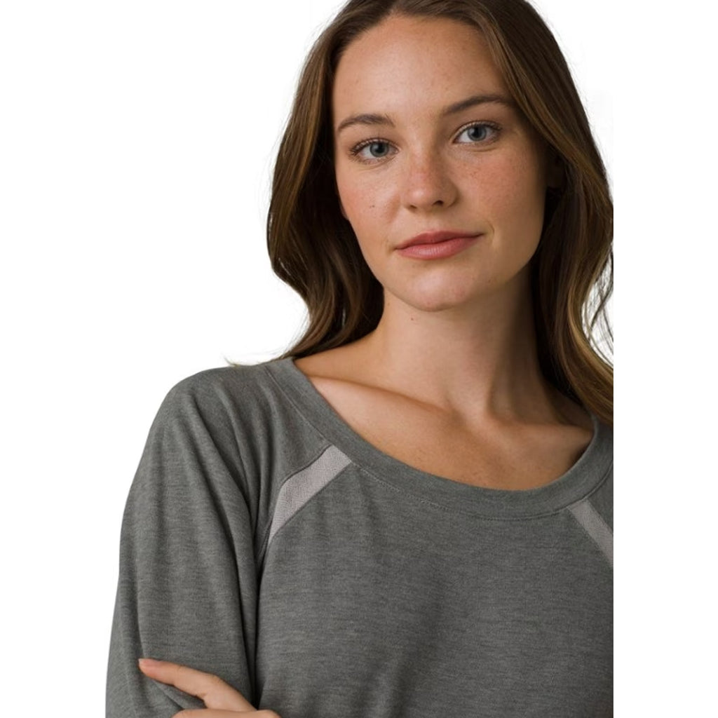 Prana Womens Rosie Sweatshirt Dress XS Grey Long Sleeve Pullover NWT
