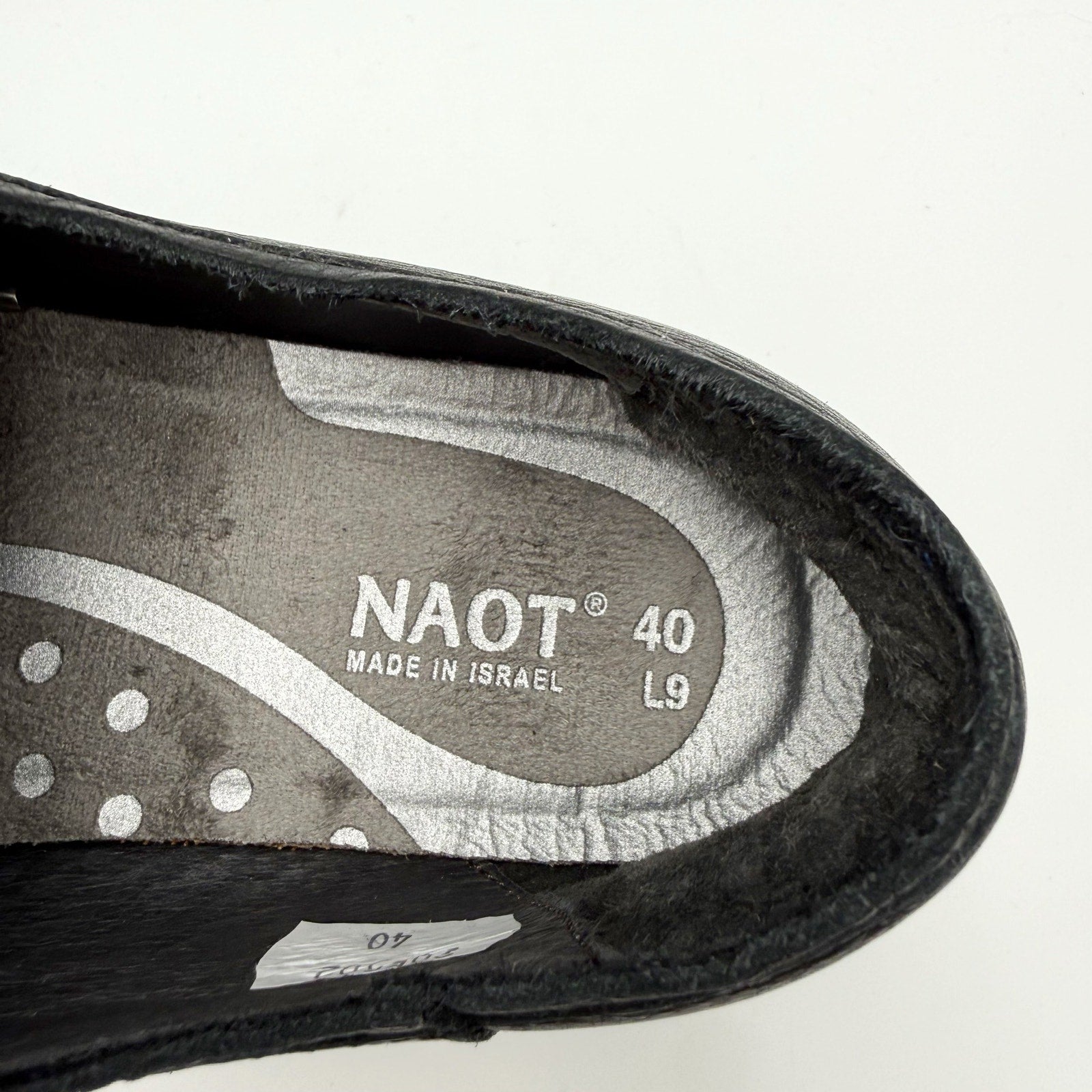 Naot Womens Blizzard Oxford Shoes US 9 EU 40 Black Leather NWOB