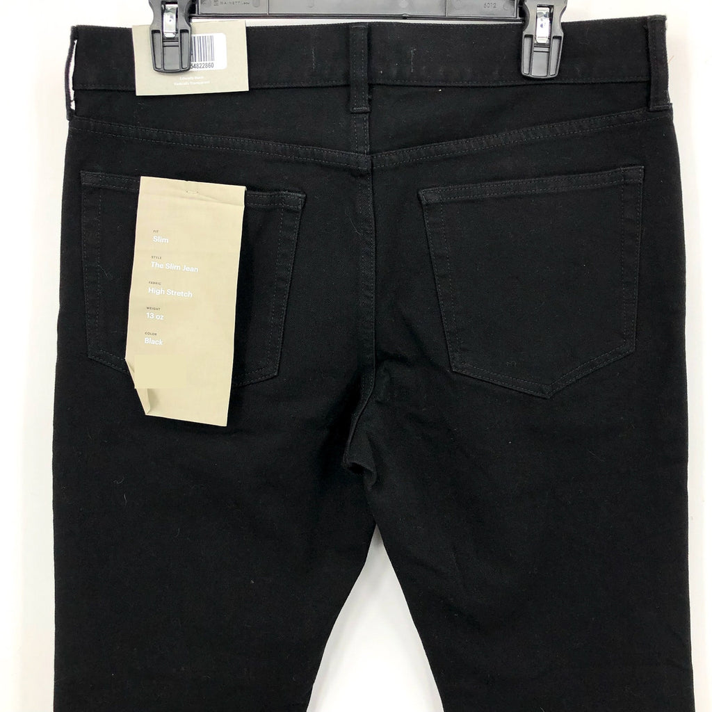 EVERLANE UNIFORM Men's The Slim Jeans 31x32 Black 4-Way Stretch Organic NWT