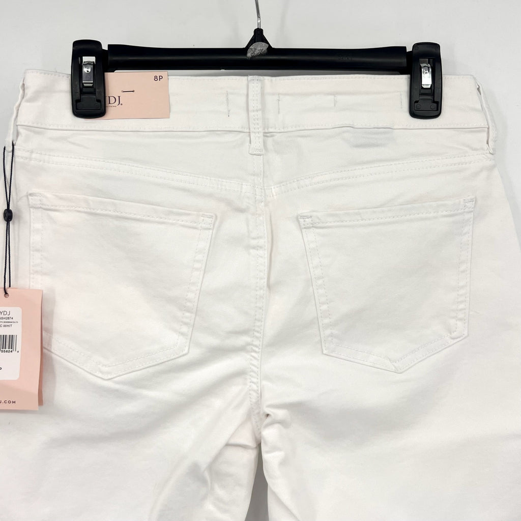 NYDJ Womens Ella Denim Shorts Size 8 PETITE Optic White 8" Inseam NWT