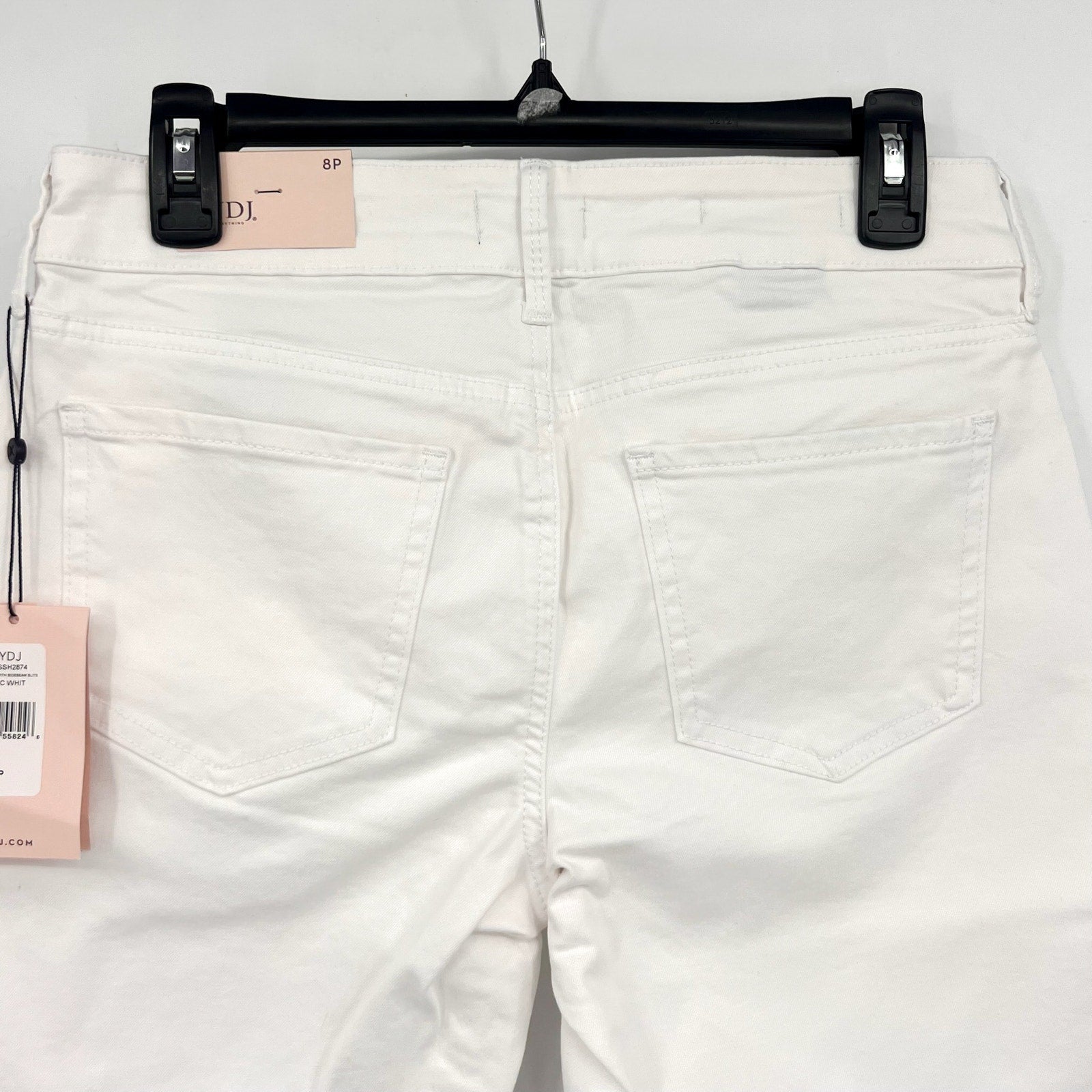 NYDJ Womens Ella Denim Shorts Size 8 PETITE Optic White 8" Inseam NWT
