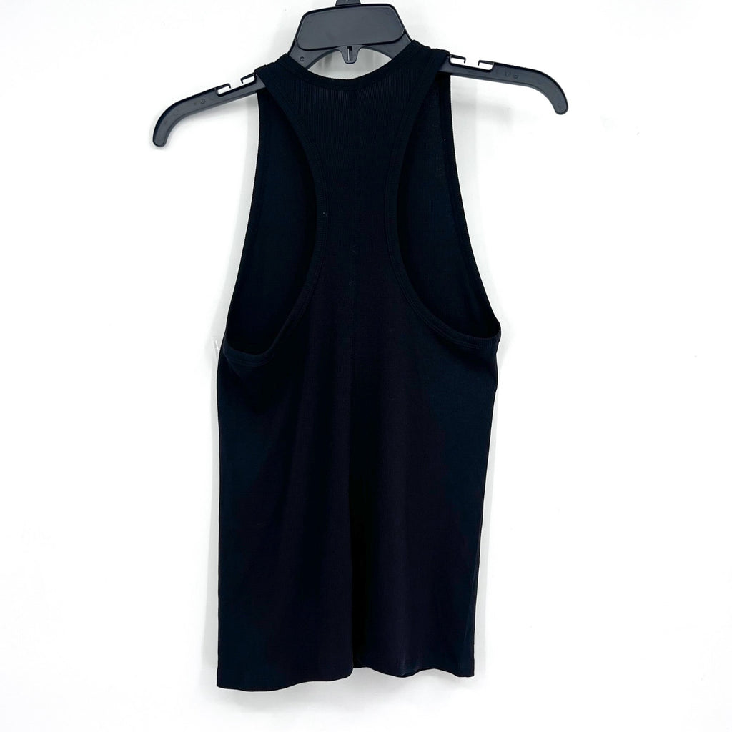 EVERLANE Women's The Luxe Rib Racerback Tank Large Black Supima Cotton NWT