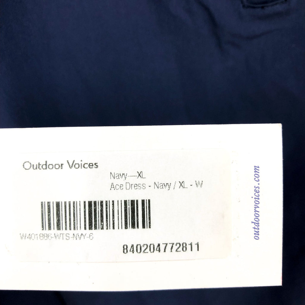 OUTDOOR VOICES Ace Tennis Dress XL Navy Blue Pleat Athletic Racerback Tank NWT
