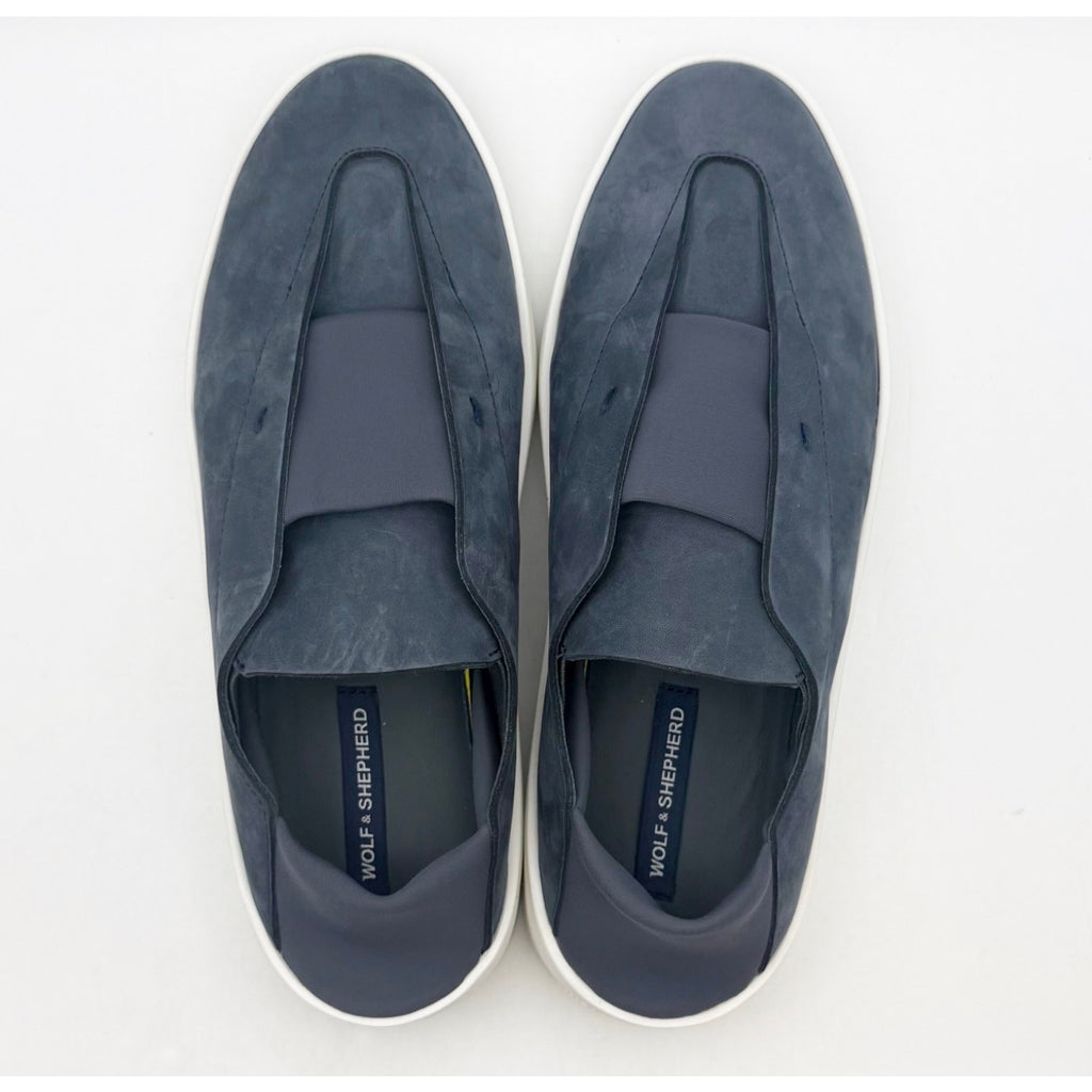 WOLF & SHEPHERD Cruise Ace Slip On Sneakers Mens 7.5 Womens 9 Navy Blue NIB
