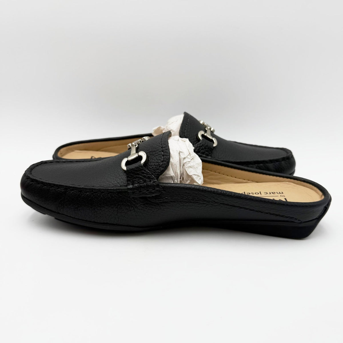 Marc Joseph New York Womens Ocean Drive Bit Mules Size 9 Black Leather NIB