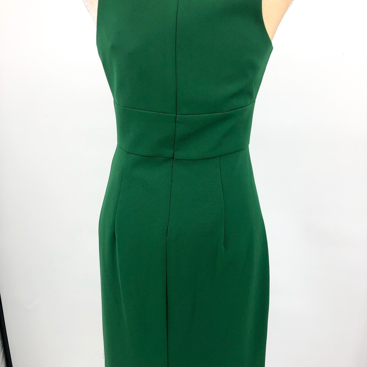 LIV FOSTER Women's Column Gown Size 4 Basil Green Plunging V Neck NWT