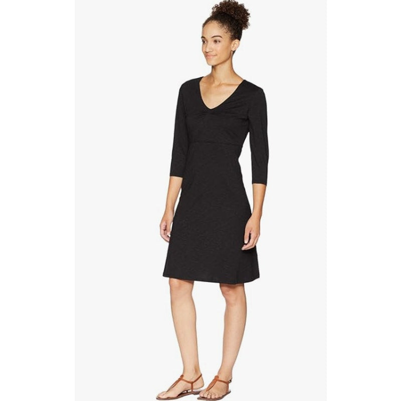 TOAD & CO. Women's Rosalinda A-line Knit Dress Small Black 3/4 Sleeves NWT