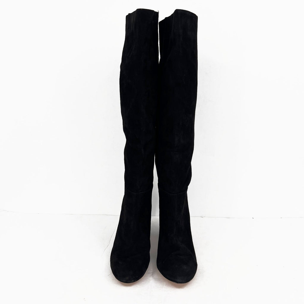 Sam Edelman Womens Caprice Heeled Knee High Boots Size 10 EU 40 Black Suede NWOB