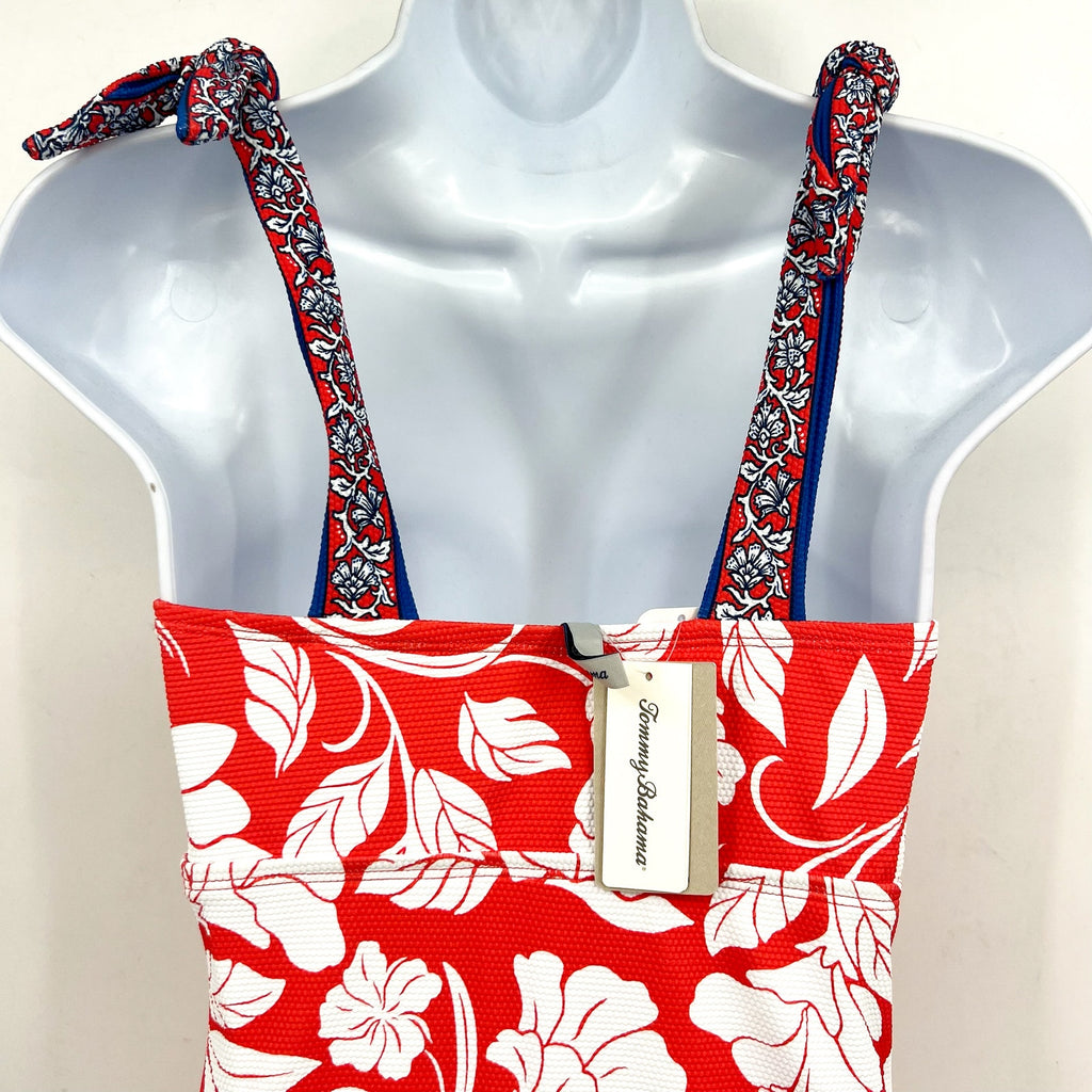 TOMMY BAHAMA Island Cays Fiori One Piece Swimsuit Size 16 Pink White Floral NWT
