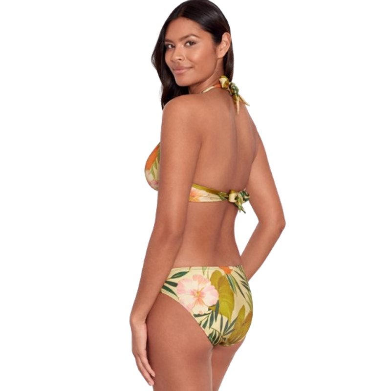 LAUREN RALPH LAUREN Island Tropical Hipster Bikini Bottom Size 6 Gold Rattan NWT