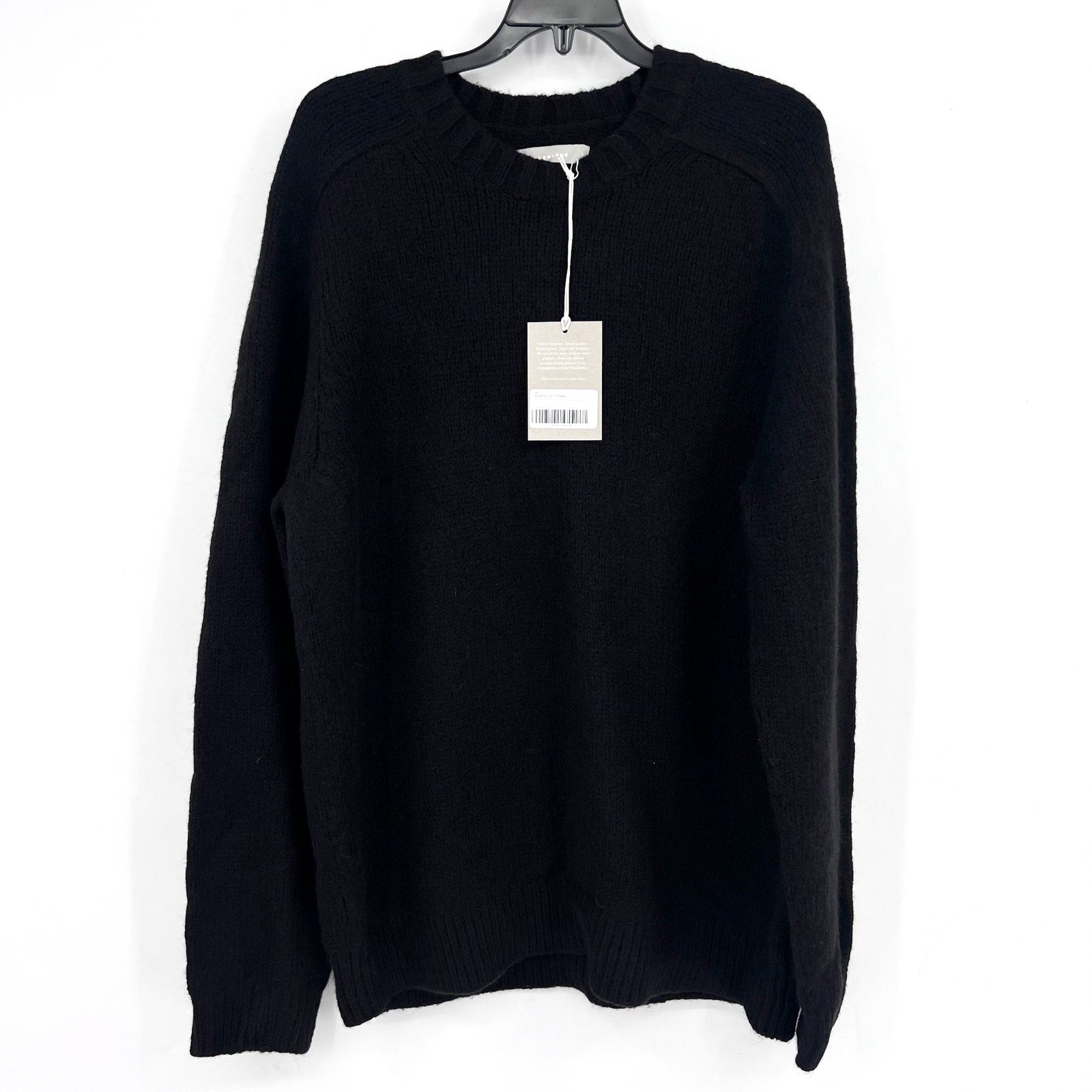 EVERLANE Men's The Cloud Crewneck Sweater Large Black Merino Wool Alpaca NWT