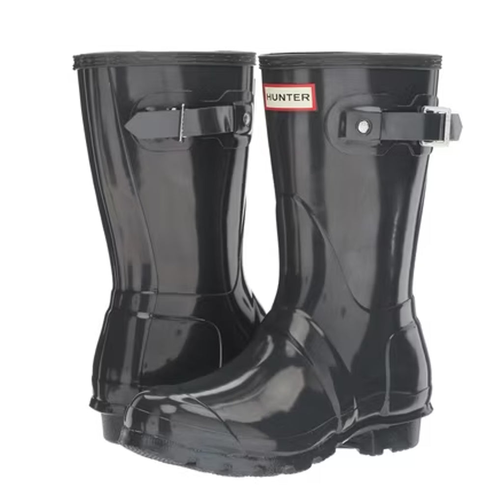 Hunter Womens Original Short Gloss Rain Mid Boot US 10 Grey Waterproof NWOB