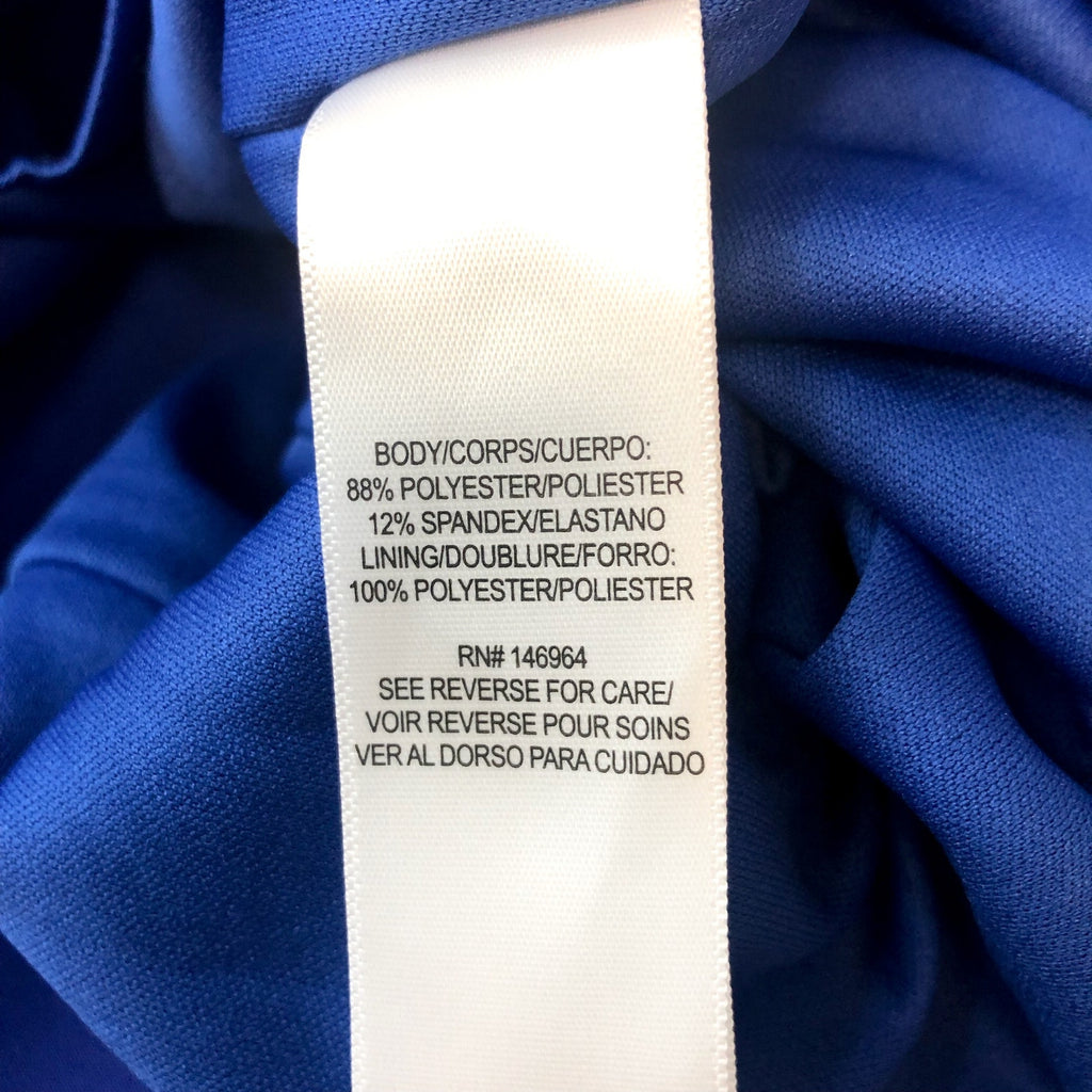 JULIA JORDAN Women's Shoulder Tie Ruffle Hem Sheath Dress Size 6 Royal Blue NWOT