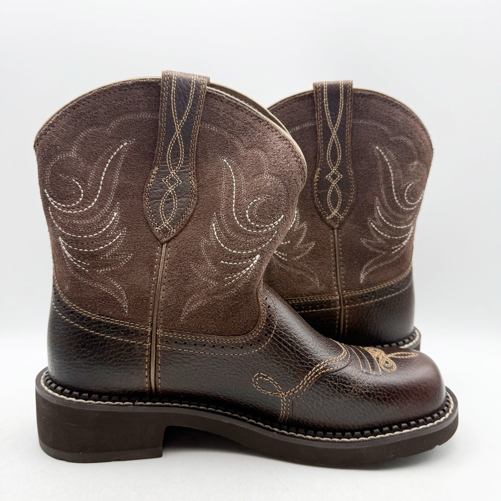 Ariat Womens Fatbaby Heritage Cowboy Dapper Boots US 8 M Brown Leather NWOB