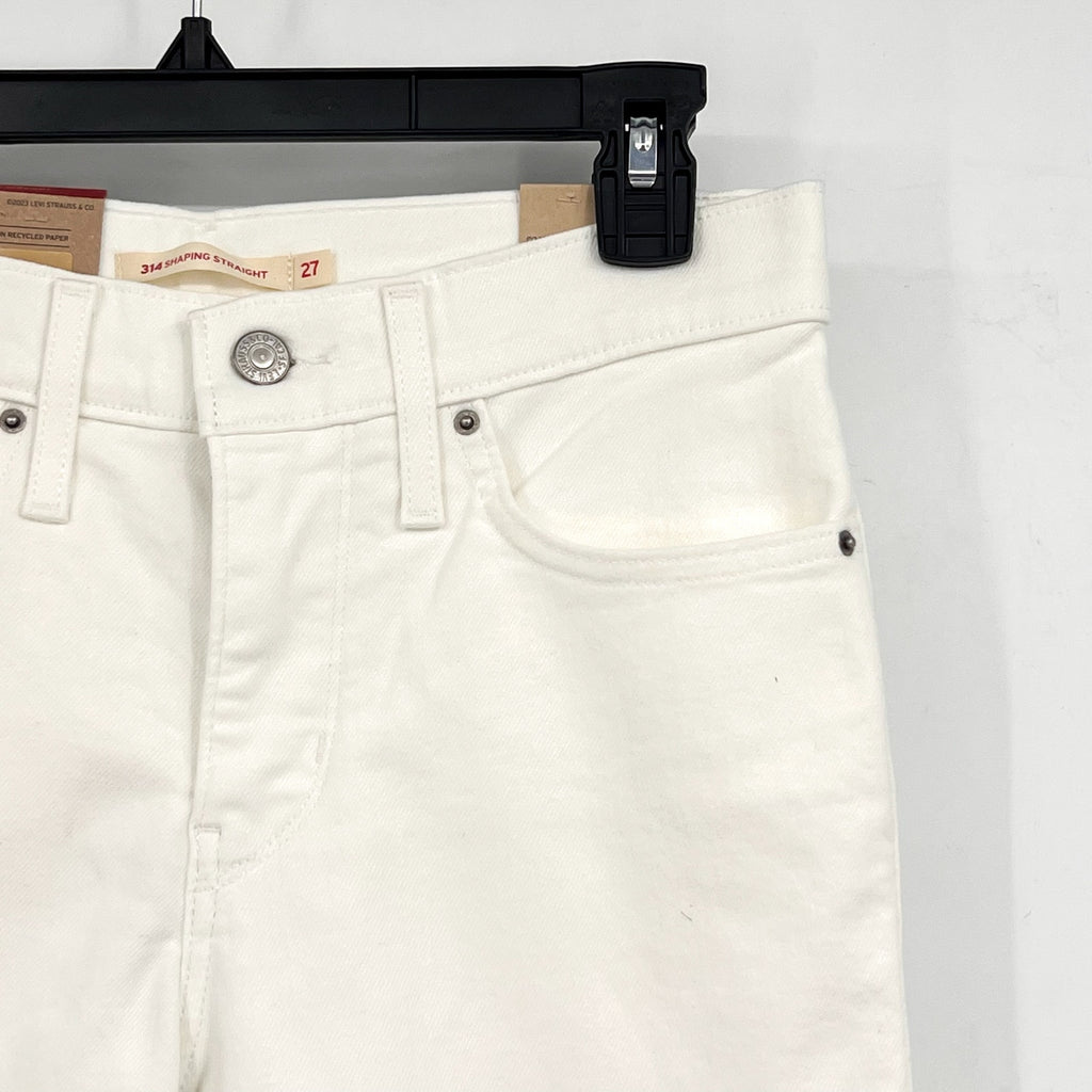 LEVI'S Women's 314 Shaping Straight Jeans 27x32 US 4 Clean White Stretch NWT