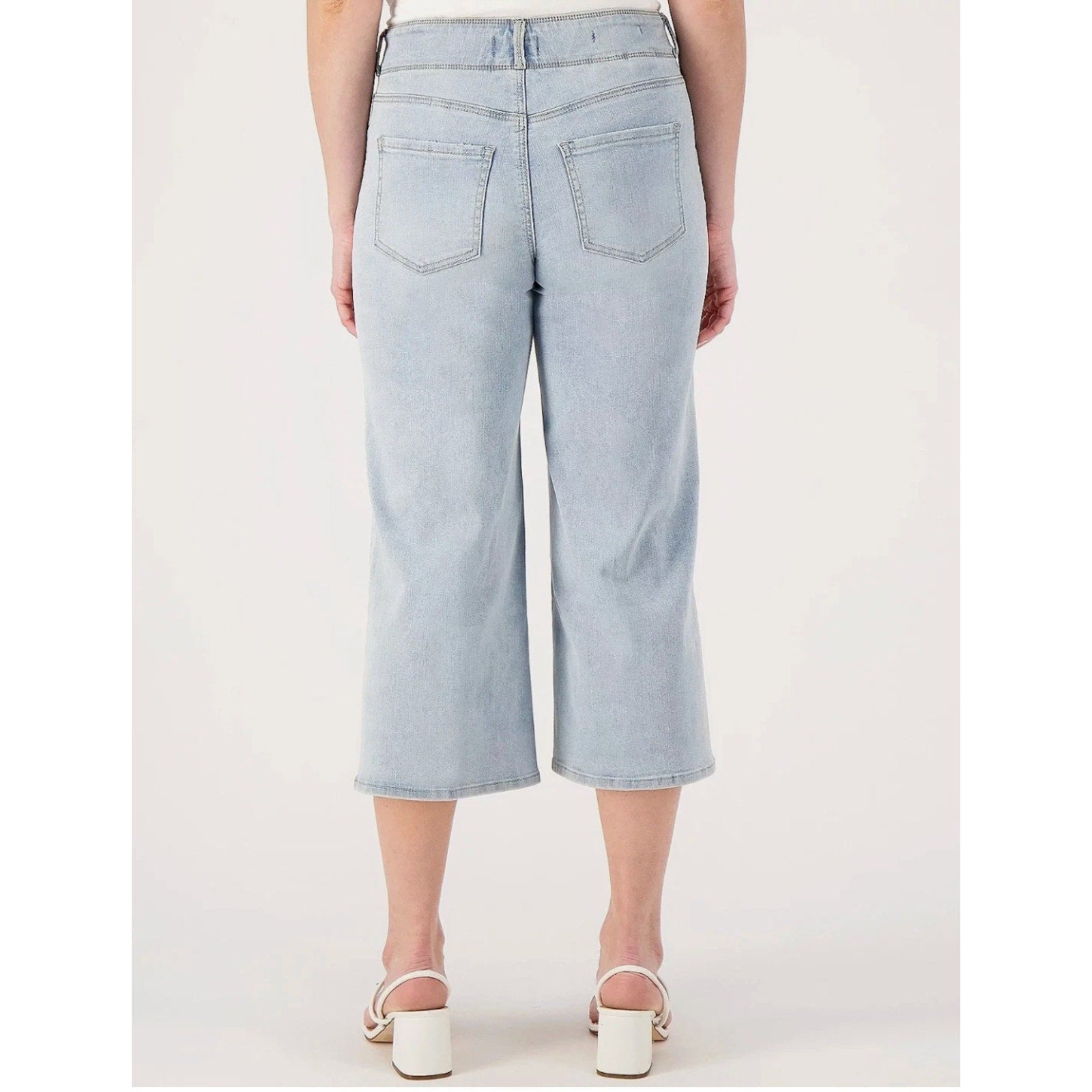 NYDJ Womens Major Wide Leg Capri Jeans 18W PETITE Daybreak Light Blue NWT