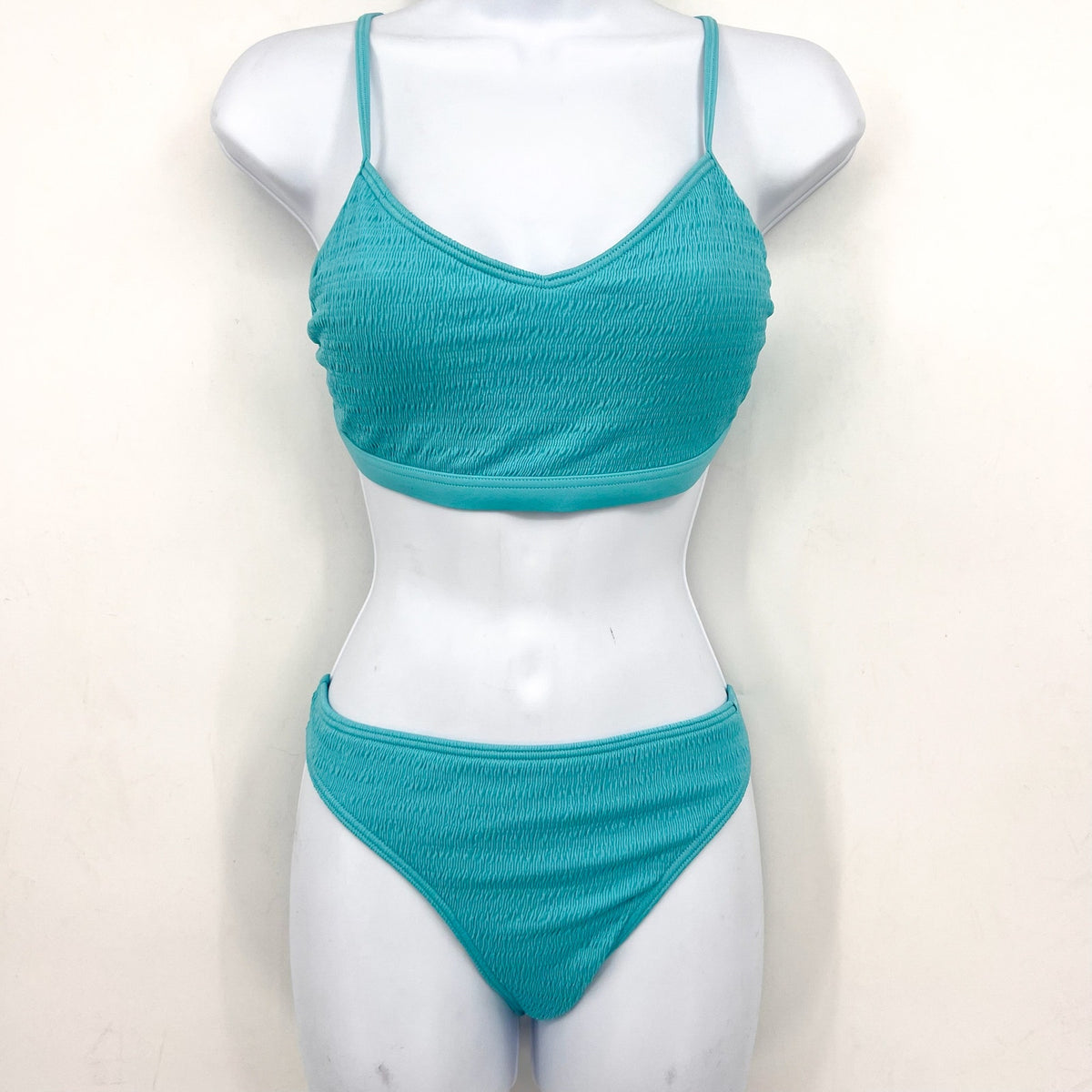 ABERCROMBIE KIDS Girls Textured Two-Piece Swimsuit Set Size 17- 18 Blue NWT