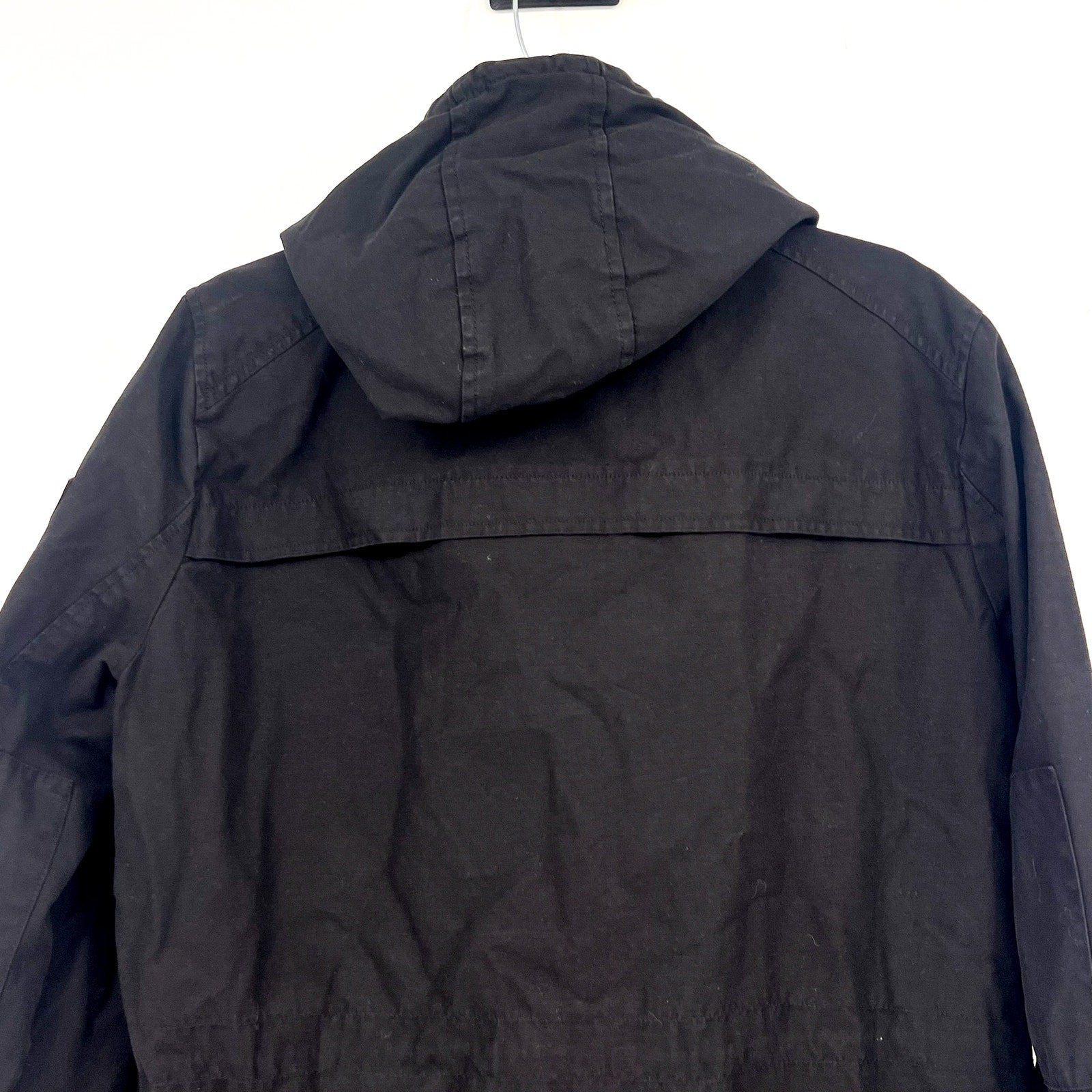 LEVI'S Women's Hooded Field Jacket XL Black Cotton Four Pocket NWT