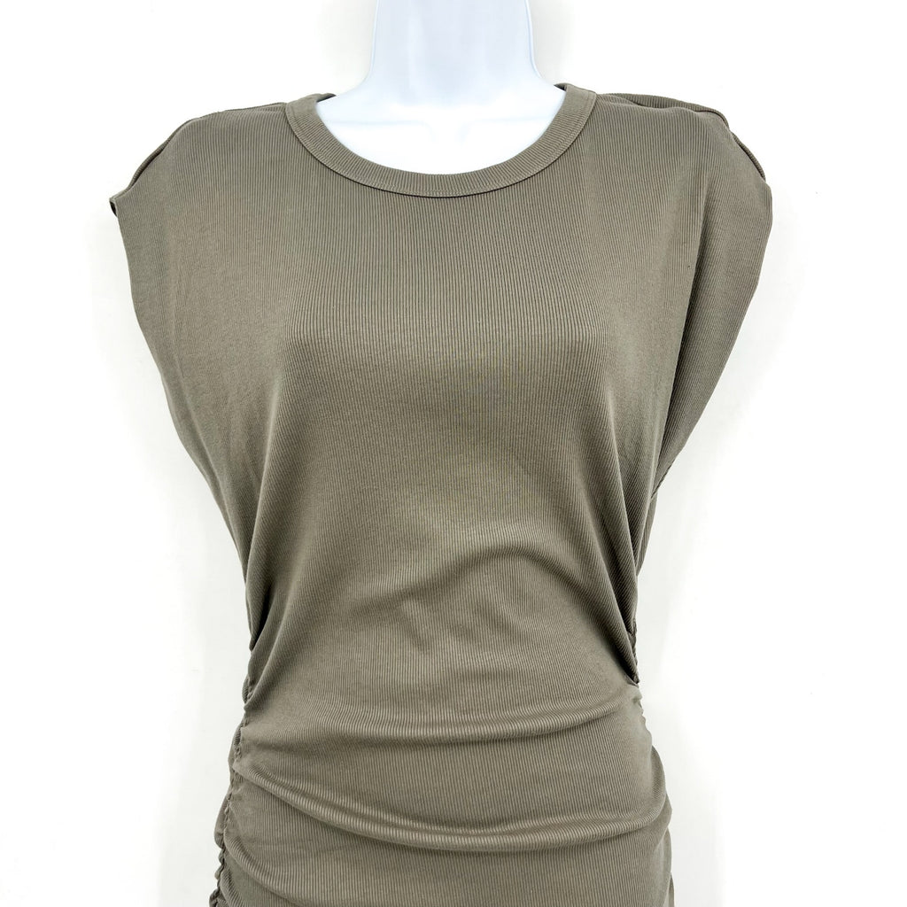 MICHAEL STARS Womens Ricci T-Shirt Dress Small Olive Green Short Sleeve NWT