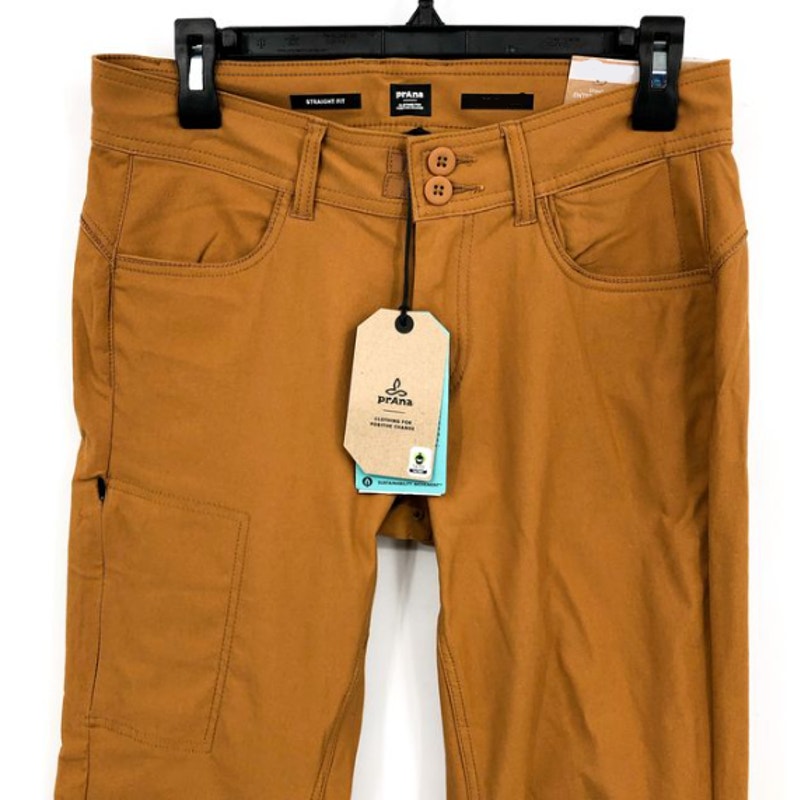 PRANA Women's Halle Straight Pants II Size 10 Tall Tan Earthbound 34" Inseam NWT