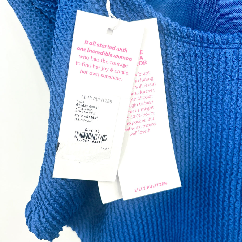 LILLY PULITZER Womens Alizee One-Piece Swimsuit Size 16 Barton Blue NWT